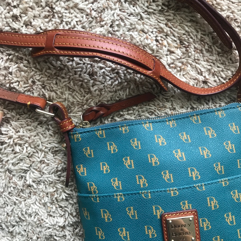 Teal Dooney & Bourke Crossbody Leather Purse - Picture 7 of 8